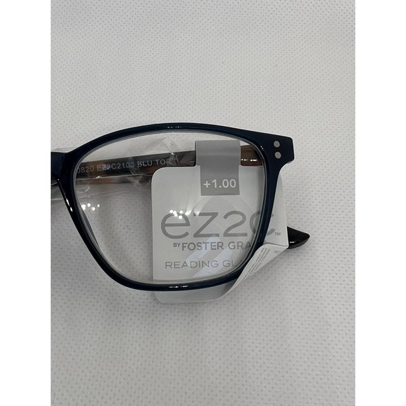 Foster Grant designer unisex ez2c reading glasses +1.00 mag blue tortoise - Picture 4 of 6